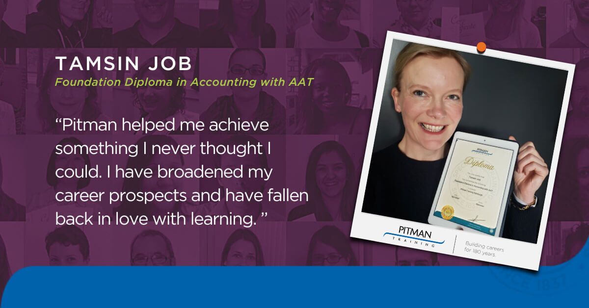 Pitman Training helps Tamsin swap bugs for bookkeeping Pitman Training helps Tamsin swap bugs for bookkeeping
