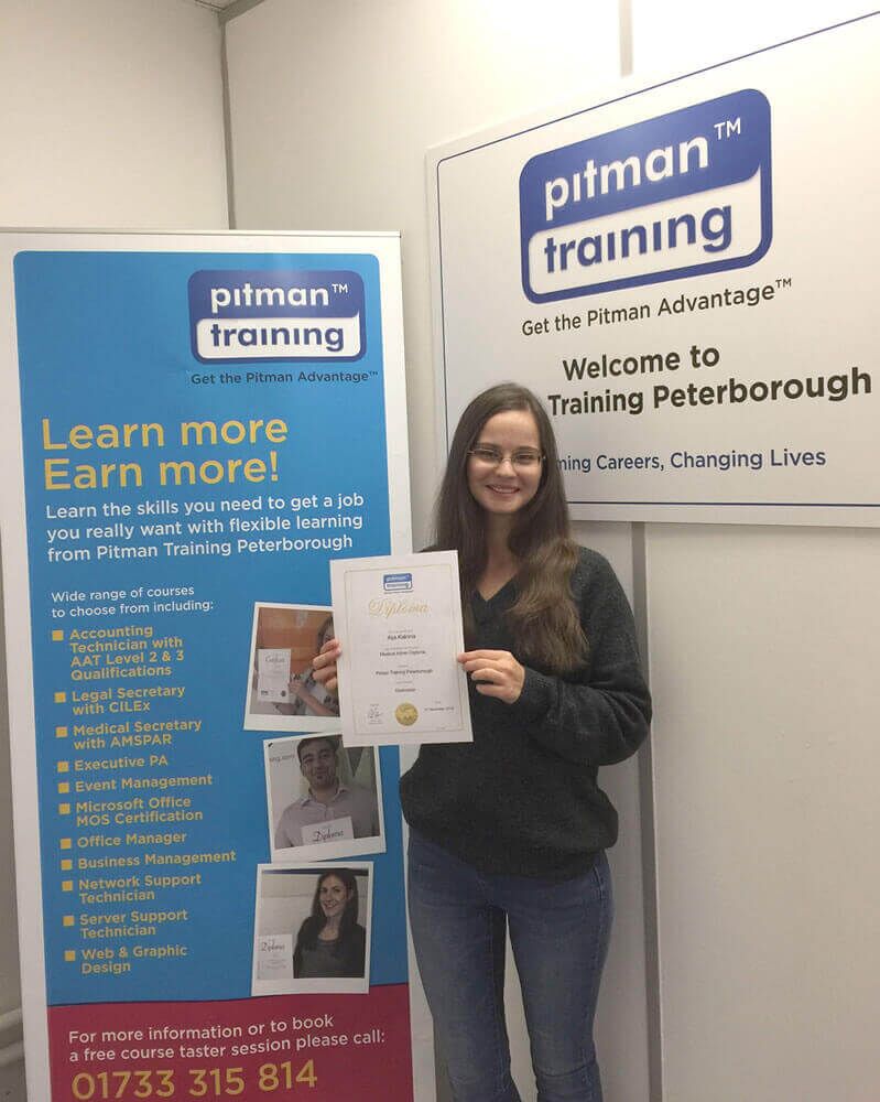 Pitman Training Peterborough Helps Aija Achieve Her Goals Pitman Training Peterborough Helps Aija Achieve Her Goals