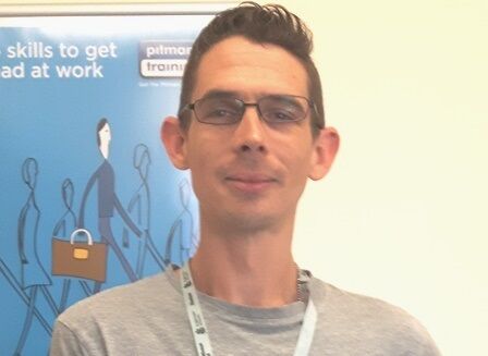 Damien takes the first step to a new career with Pitman Training Chelmsford Damien takes the first step to a new career with Pitman Training Chelmsford